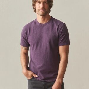 NEW American Giant Premium Slub Crew Tee Purple Size S